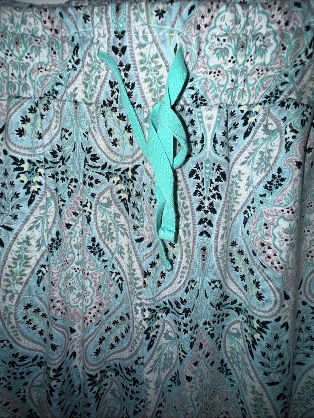 Echo Sleepwear Teal Paisley Two-Piece Pajama Set Small